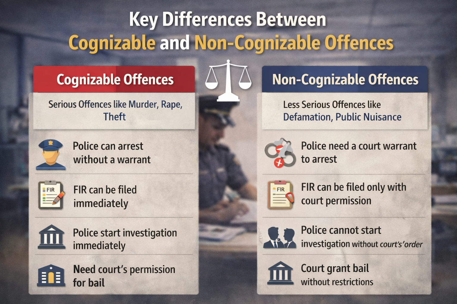 Understanding the Difference Between Cognizable and Non-Cognizable Offences in India