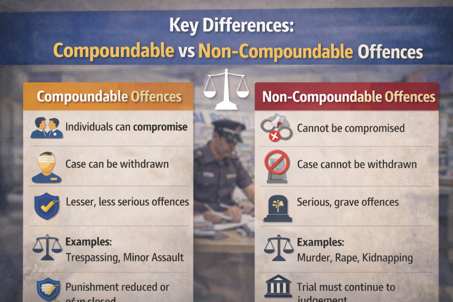 Key Differences: Compoundable vs Non-Compoundable Offences